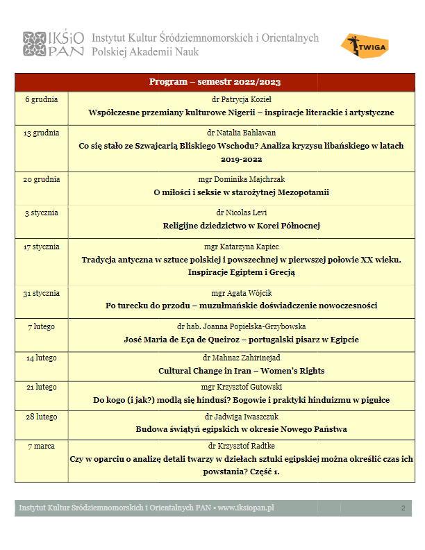 Zaproszenie Orientalny UTW 2022 20232